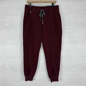 Figs Zamora Scrub Pants Women M Petite‎ Burgundy Medical Nurse Comfort PO # 1777